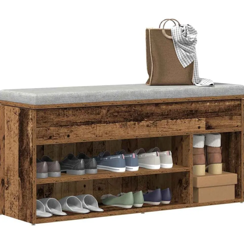Schoenenbank 102x30,5x45 cm bewerkt hout kleurig>vidaXL Hot