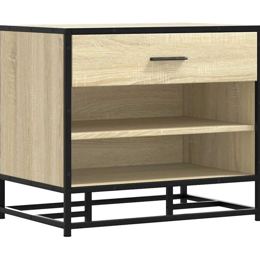 Bankjes*vidaXL Schoenenbank 60x40x53,5 cm bewerkt hout en metaal Sonoma eiken