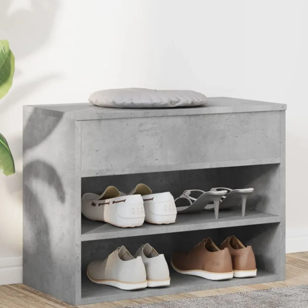 Huishoudelijke Benodigdheden*vidaXL Schoenenbank 60x30x45 cm bewerkt hout Betongrijs