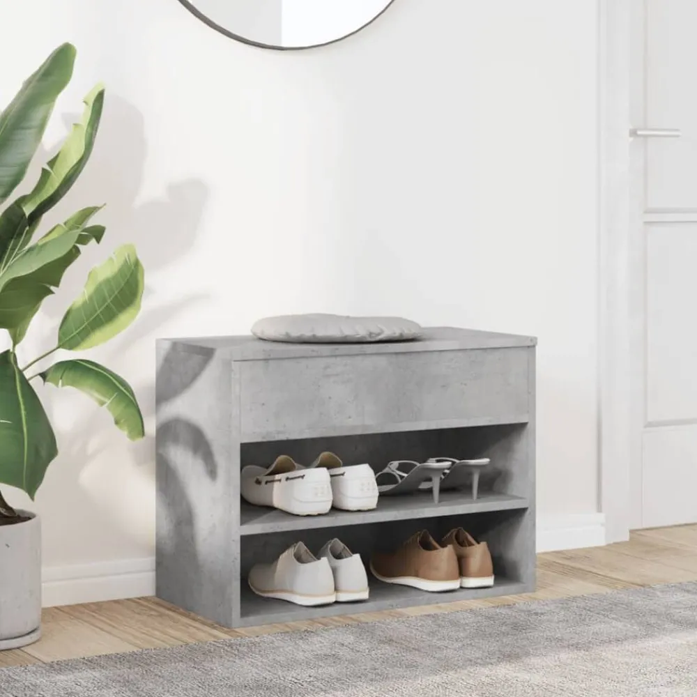 Huishoudelijke Benodigdheden*vidaXL Schoenenbank 60x30x45 cm bewerkt hout Betongrijs
