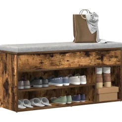 Huishoudelijke Benodigdheden*vidaXL Schoenenbank 102x30,5x45 cm bewerkt hout kleurig Gerookt eiken