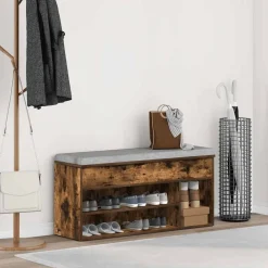 Huishoudelijke Benodigdheden*vidaXL Schoenenbank 102x30,5x45 cm bewerkt hout kleurig Gerookt eiken