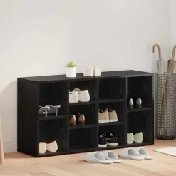 Huishoudelijke Benodigdheden*vidaXL Schoenenbank 103 x 30 x 54,5 cm Bewerkt hout Zwart eiken