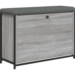 Bankjes*vidaXL Schoenenbankje met klaplade 82x32x56 cm eikenkleur Grijs sonoma
