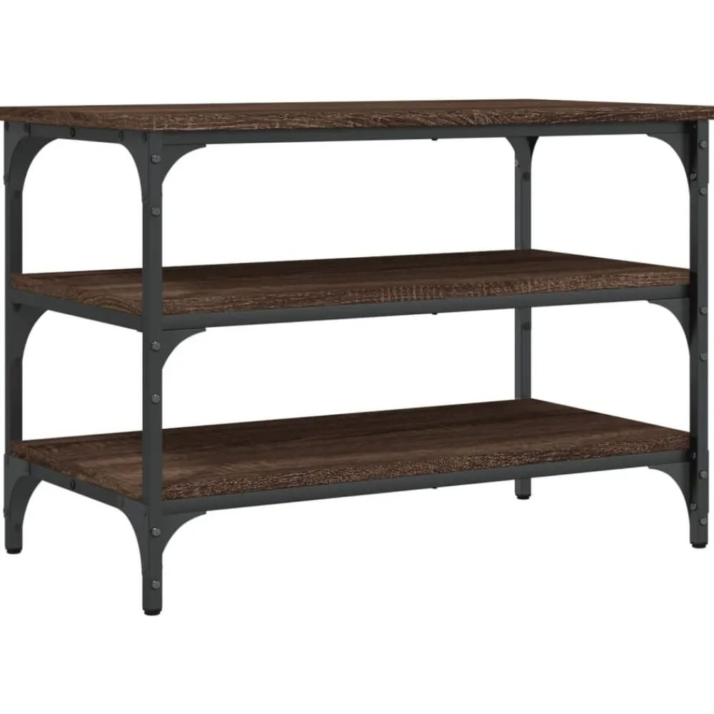 Bankjes*vidaXL Schoenenbankje 70x38,5x49 cm bewerkt hout bruin eikenkleur