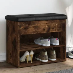 Bankjes*vidaXL Schoenenbankje 62x32x50 cm bewerkt hout kleurig Gerookt eiken