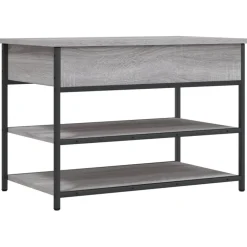 Bankjes*vidaXL Schoenenbankje 70x42,5x50 cm bewerkt hout eiken Grijs sonoma