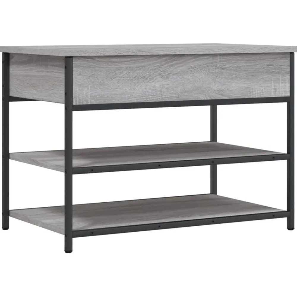 Bankjes*vidaXL Schoenenbankje 70x42,5x50 cm bewerkt hout eiken Grijs sonoma
