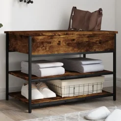 Schoenenbankje 70x42,5x50 cm bewerkt hout kleurig>vidaXL