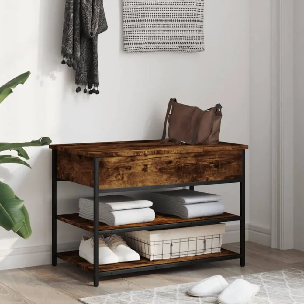Schoenenbankje 70x42,5x50 cm bewerkt hout kleurig>vidaXL