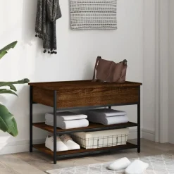 Bankjes*vidaXL Schoenenbankje 70x42,5x50 cm bewerkt hout bruin eikenkleur