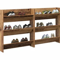 Schoenenkast 2 pcs 85 x 18 x 90 cm Bewerkt hout><noscript><img width=