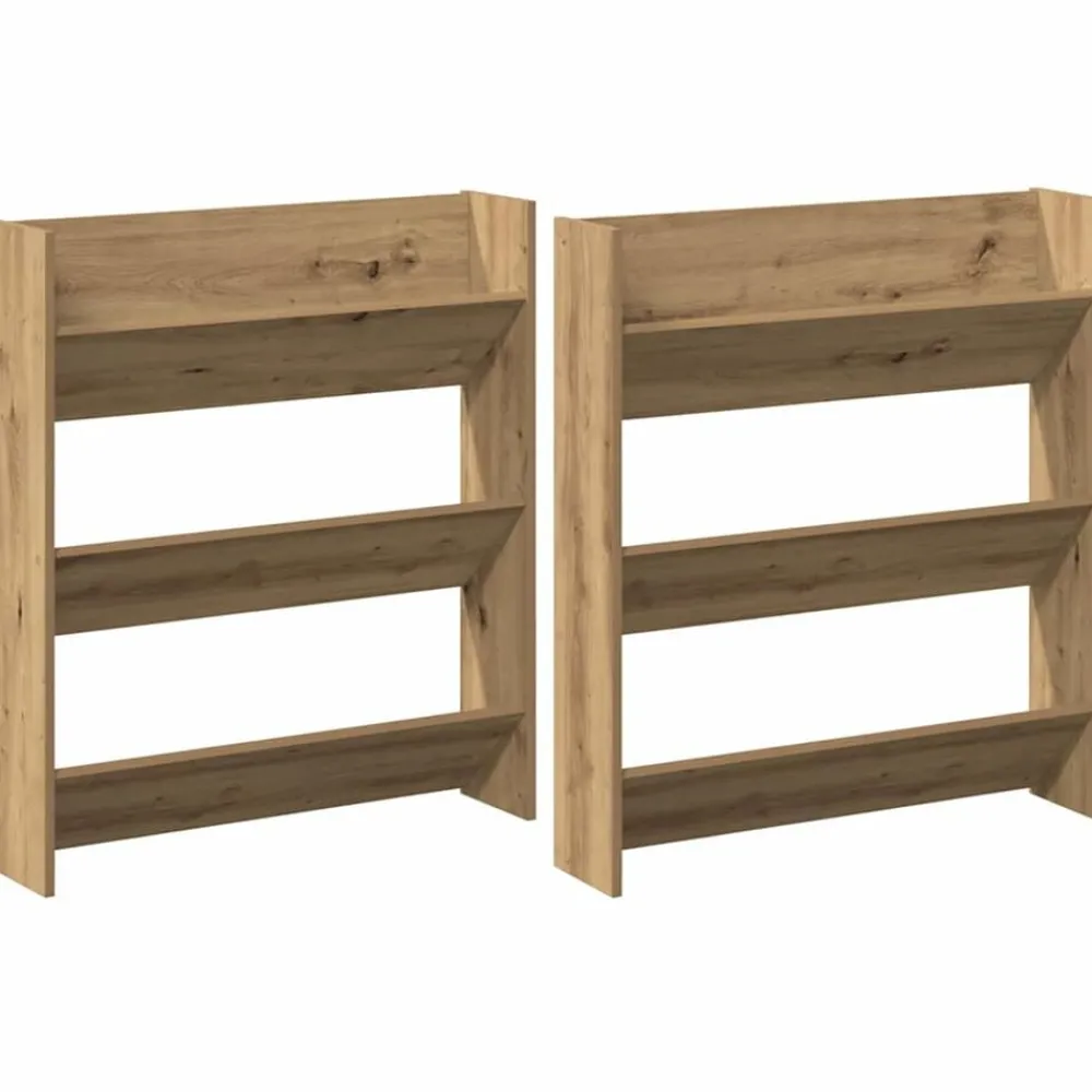 Huishoudelijke Benodigdheden*vidaXL Schoenenkast 2 pcs Artisan Eiken 85 x 18 x 90 cm Bewerkt hout artisanaal eikenkleurig