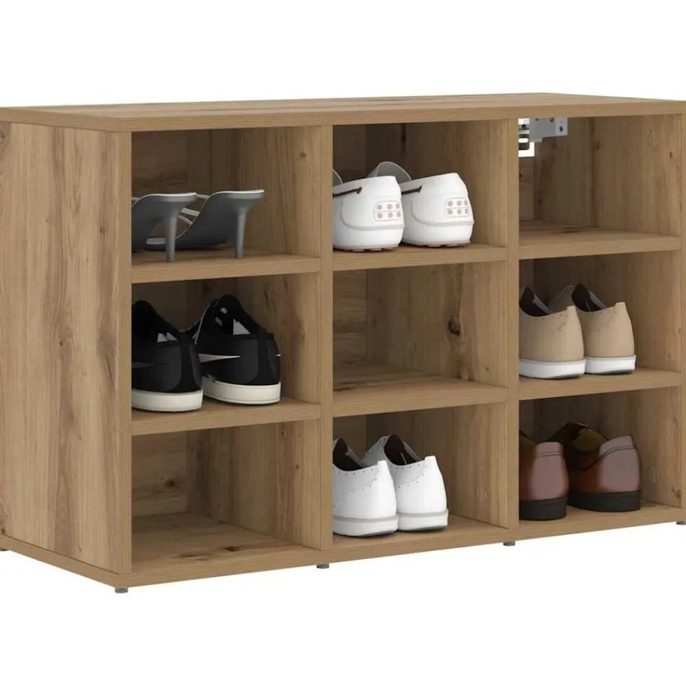 Schoenenkast Artisan Eiken 77,5 x 30 x 51 cm Bewerkt hout>vidaXL Best