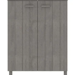 Huishoudelijke Benodigdheden*vidaXL Schoenenkast HAMAR 85x40x108 cm massief grenenhout Lichtgrijs