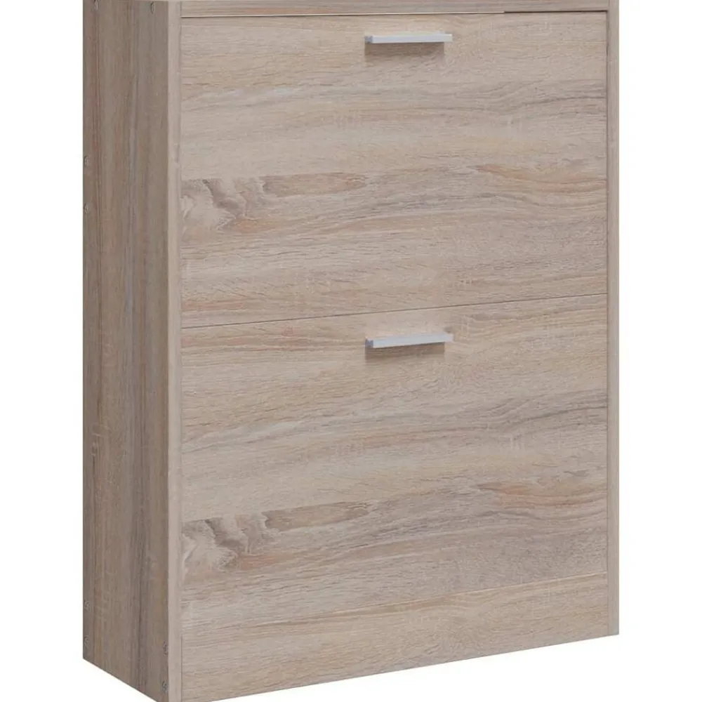 Schoenenkast met 2 vakken -look hout>vidaXL Clearance