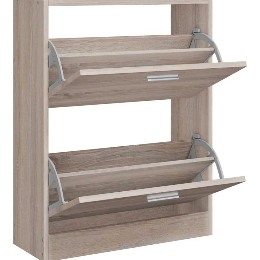 Schoenenkast met 2 vakken -look hout>vidaXL Clearance