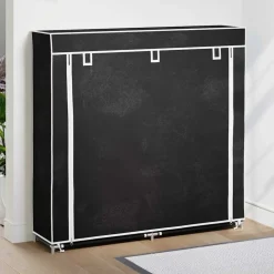 Huishoudelijke Benodigdheden*vidaXL Schoenenkast met hoes 115x28x110 stof Zwart