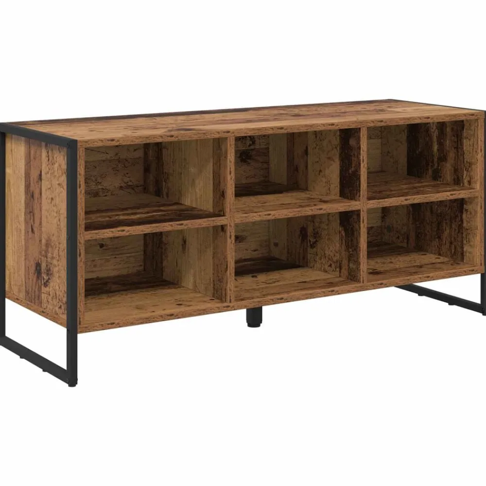 Huishoudelijke Benodigdheden*vidaXL Schoenenkast met opslag 100 x 35 x 44 cm Bewerkt hout Oud hout