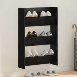 Huishoudelijke Benodigdheden*vidaXL Schoenenkast met plank 60 x 18 x 90 cm Bewerkt hout Zwart eiken