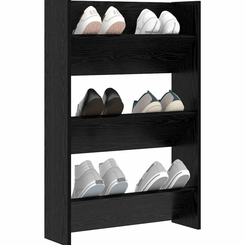 Huishoudelijke Benodigdheden*vidaXL Schoenenkast met plank 60 x 18 x 90 cm Bewerkt hout Zwart eiken