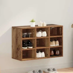 Huishoudelijke Benodigdheden*vidaXL Schoenenkast met plank Oudhout 77,5 x 30 x 51 cm Bewerkt hout Oud hout