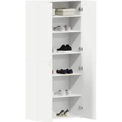 Huishoudelijke Benodigdheden*vidaXL Schoenenkast met plank 80 x 35.5 x 180 cm Bewerkt hout Wit