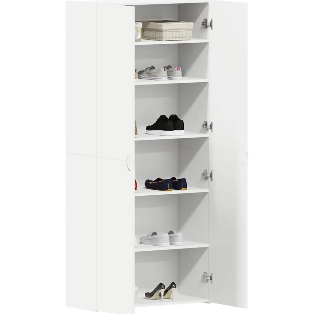 Huishoudelijke Benodigdheden*vidaXL Schoenenkast met plank 80 x 35.5 x 180 cm Bewerkt hout Wit