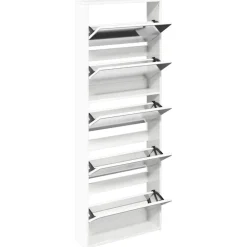 Schoenenkast met spiegel 5-laags 63x17x169,5 cm><noscript><img width=