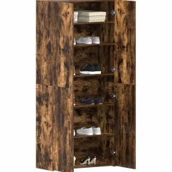 Huishoudelijke Benodigdheden*vidaXL Schoenenkast Multikleur 80 x 35.5 x 180 cm Bewerkt hout Gerookt eiken