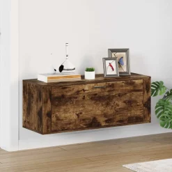 Huishoudelijke Benodigdheden*vidaXL Schoenenkast wandgemonteerd 100x35x38 cm bewerkt hout eiken Gerookt eiken