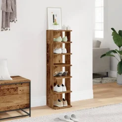 Huishoudelijke Benodigdheden*vidaXL Schoenenkast 28x27x102 cm bewerkt hout kleurig Oud hout
