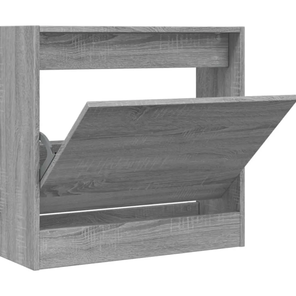 Huishoudelijke Benodigdheden*vidaXL Schoenenkast 60x21x57 cm bewerkt hout eikenkleurig Grijs sonoma