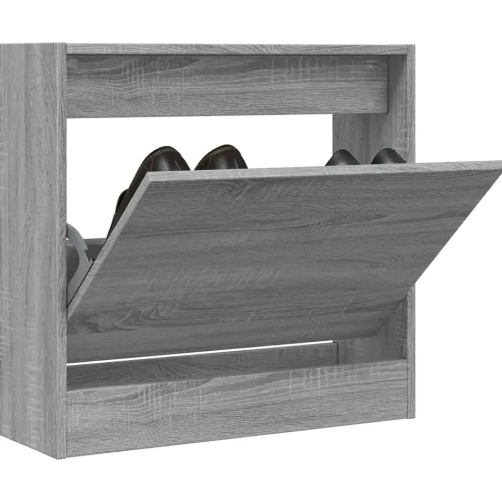 Huishoudelijke Benodigdheden*vidaXL Schoenenkast 60x21x57 cm bewerkt hout eikenkleurig Grijs sonoma