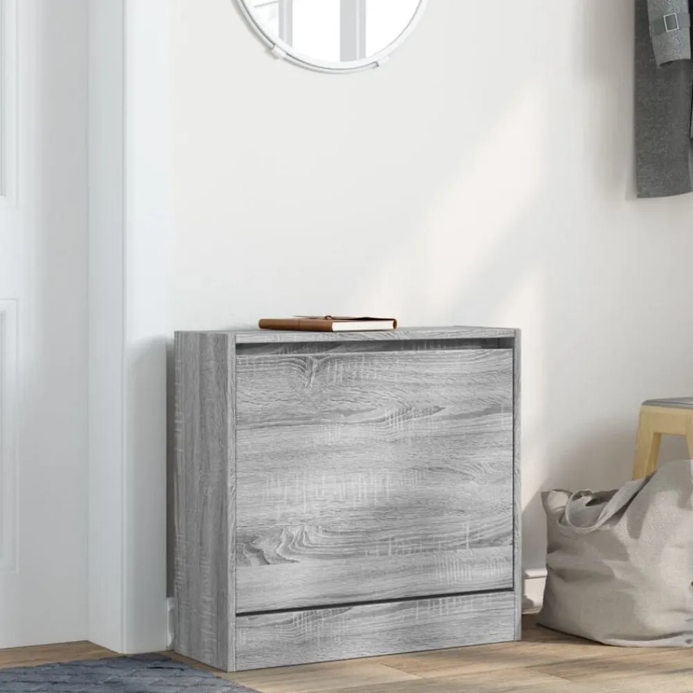 Huishoudelijke Benodigdheden*vidaXL Schoenenkast 60x21x57 cm bewerkt hout eikenkleurig Grijs sonoma