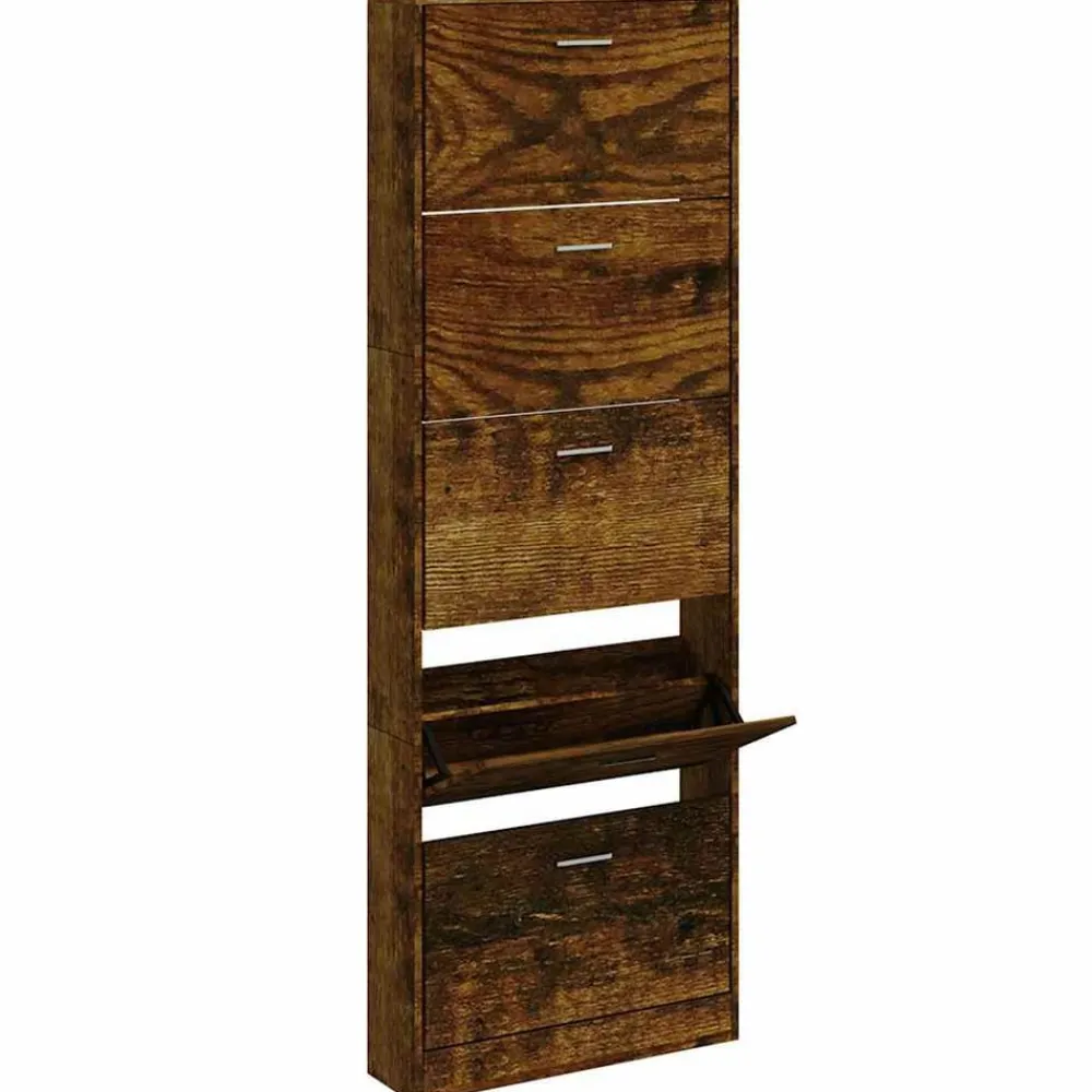 Huishoudelijke Benodigdheden*vidaXL Schoenenkast 59x17x169 cm bewerkt hout kleurig Gerookt eiken
