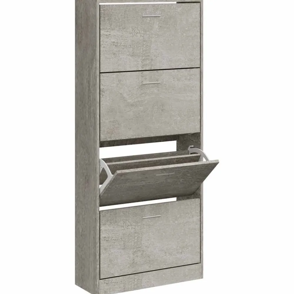 Huishoudelijke Benodigdheden*vidaXL Schoenenkast 63x24x147 cm bewerkt hout Betongrijs