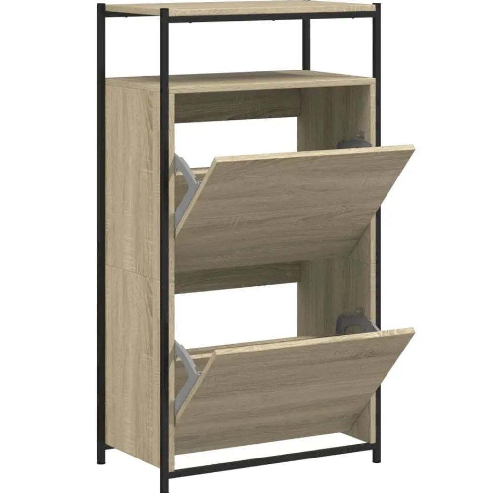 Huishoudelijke Benodigdheden*vidaXL Schoenenkast 60x34x112 cm bewerkt hout kleurig Sonoma eiken
