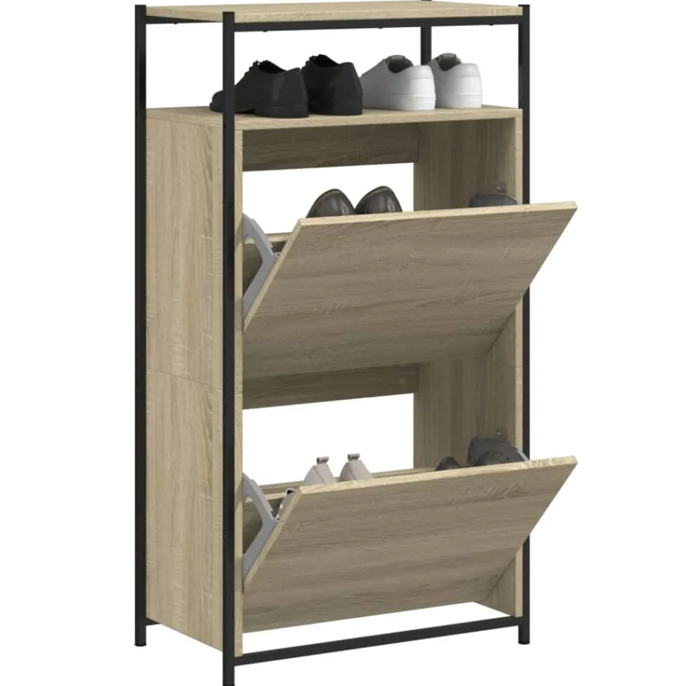 Huishoudelijke Benodigdheden*vidaXL Schoenenkast 60x34x112 cm bewerkt hout kleurig Sonoma eiken