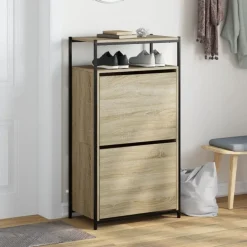 Huishoudelijke Benodigdheden*vidaXL Schoenenkast 60x34x112 cm bewerkt hout kleurig Sonoma eiken