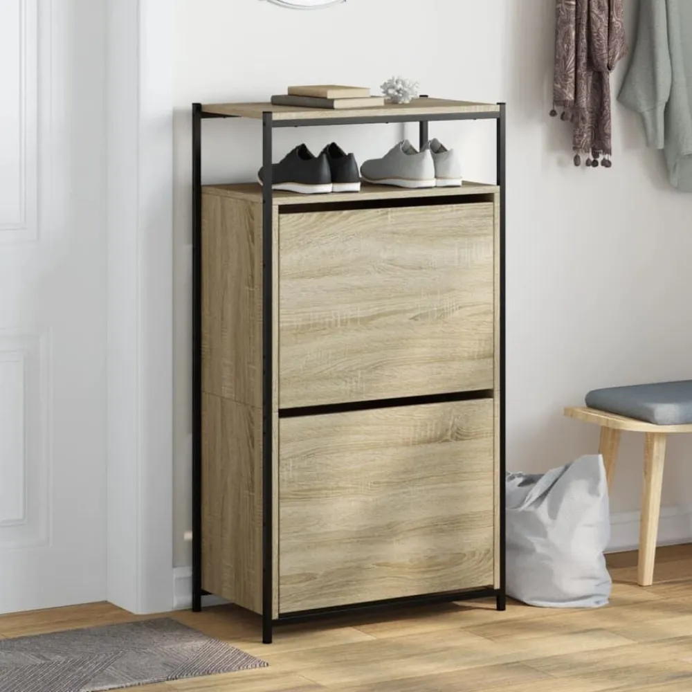 Huishoudelijke Benodigdheden*vidaXL Schoenenkast 60x34x112 cm bewerkt hout kleurig Sonoma eiken