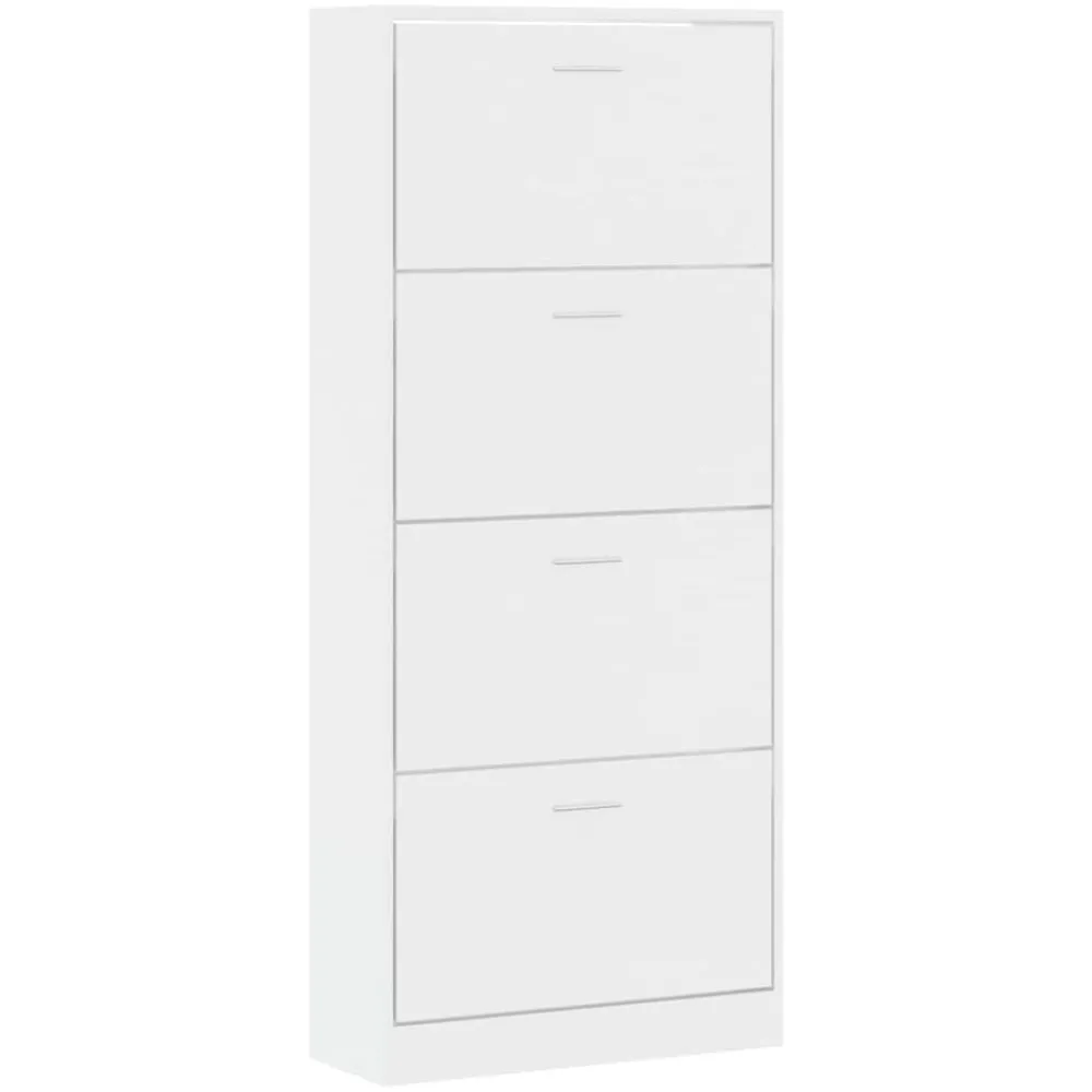 Huishoudelijke Benodigdheden*vidaXL Schoenenkast 63x24x147 cm bewerkt hout Hoogglans wit