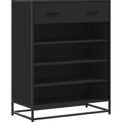 Huishoudelijke Benodigdheden*vidaXL Schoenenkast 75x38x97,5 cm bewerkt hout en metaal Zwart