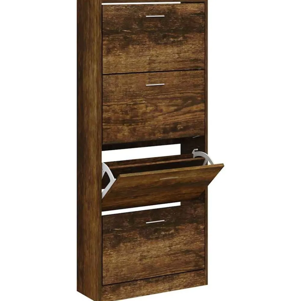Schoenenkast 63x24x147 cm bewerkt hout kleurig>vidaXL Hot
