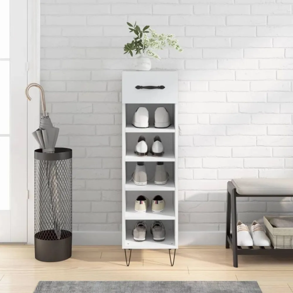 Huishoudelijke Benodigdheden*vidaXL Schoenenkast 30x35x105 cm bewerkt hout Wit