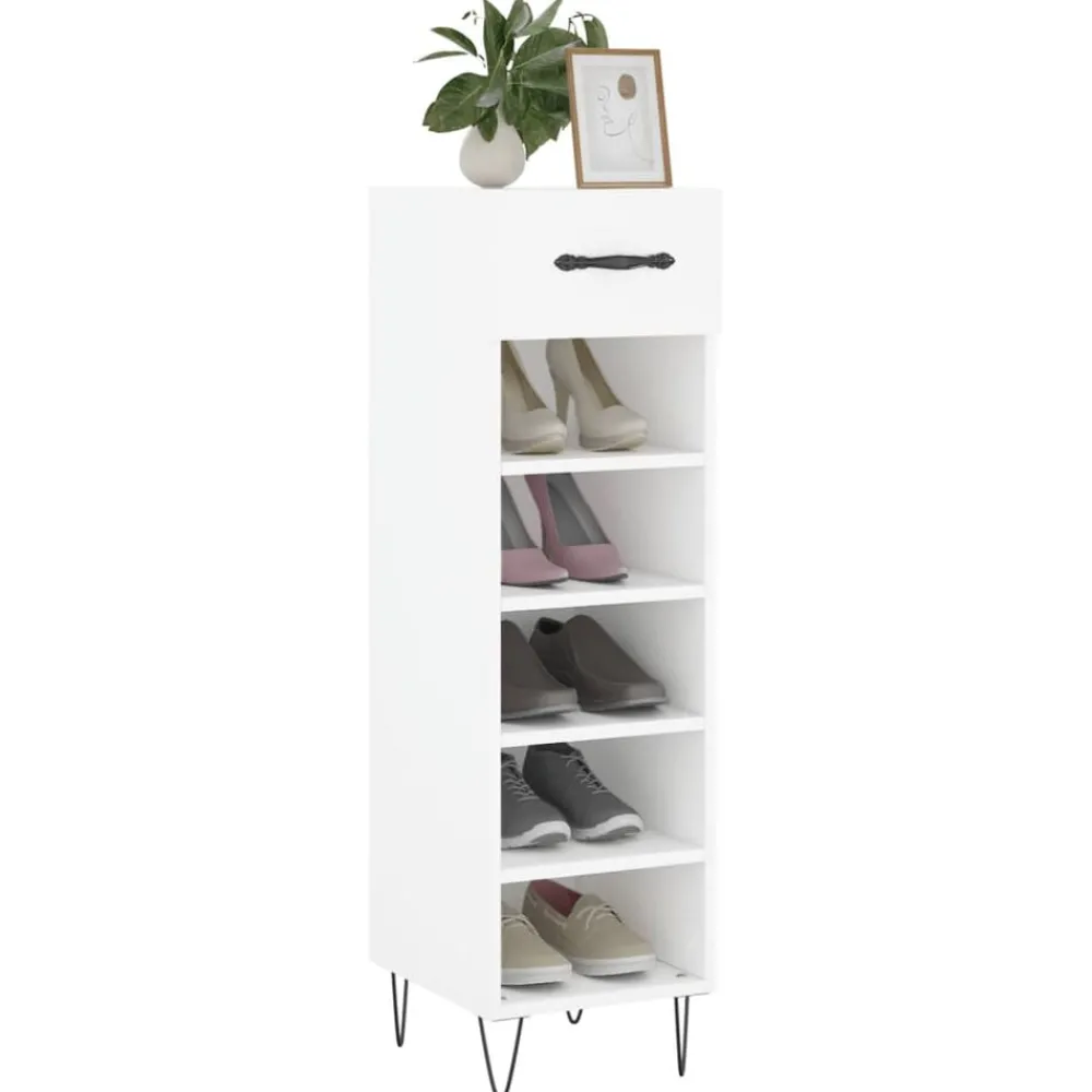 Huishoudelijke Benodigdheden*vidaXL Schoenenkast 30x35x105 cm bewerkt hout Wit