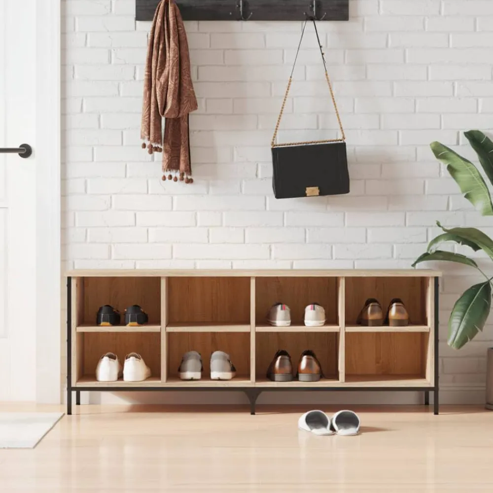 Schoenenkast 131x35x50 cm bewerkt hout kleurig>vidaXL New