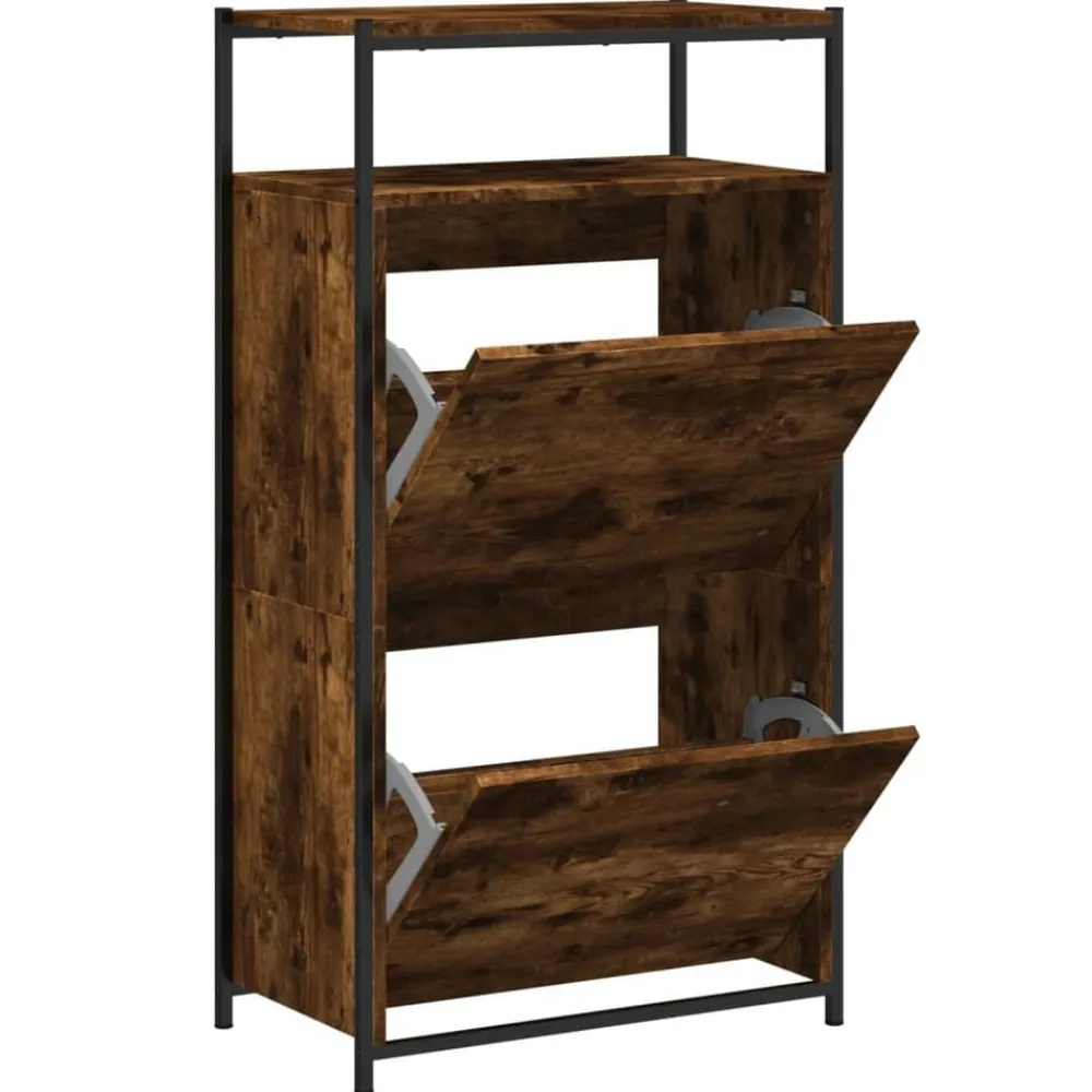 Huishoudelijke Benodigdheden*vidaXL Schoenenkast 60x34x112 cm bewerkt hout kleurig Gerookt eiken