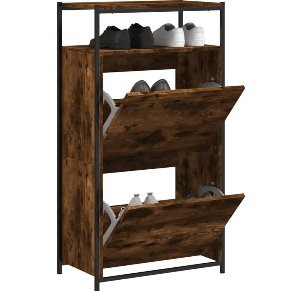 Huishoudelijke Benodigdheden*vidaXL Schoenenkast 60x34x112 cm bewerkt hout kleurig Gerookt eiken