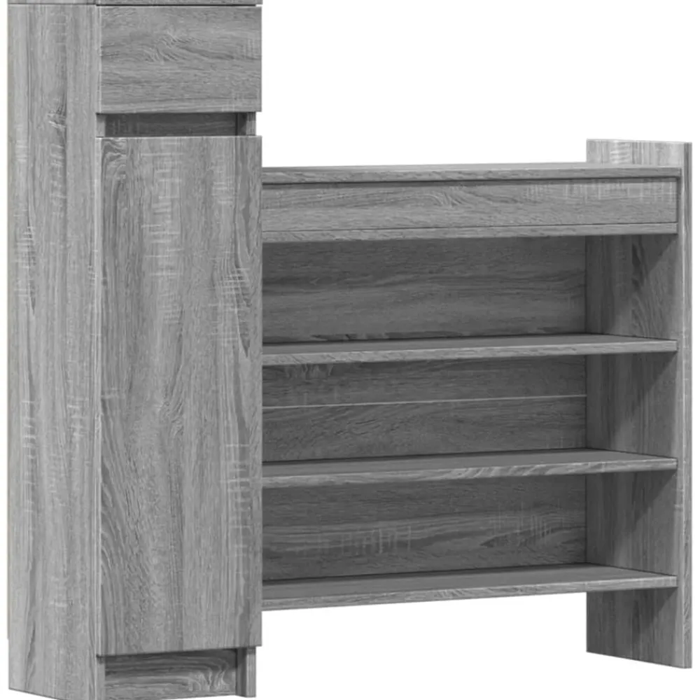 Huishoudelijke Benodigdheden*vidaXL Schoenenkast 100,5x28x100 cm bewerkt hout eiken Grijs sonoma